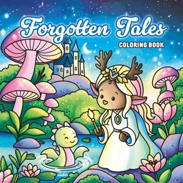 Forgotten Tales Coloring Book - Whimsical Fantasy Adventure, Cute Magical Creatures, Creative Illustrations, Relaxing Kids' Activity Book, Ideal Gift
