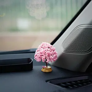 Realistic Floral Tree Car Decoration, Mini Heart Tree, &, Non-Electric, for Dashboard, Console, Desk, Home Use, Car Desktop Decor, Perfect Gift