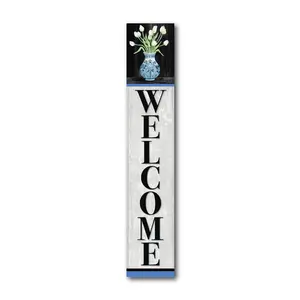 Courtside Market White Tulips 7" x 40" Porch Sign