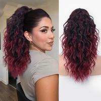 Ombre Burgundy Claw clip Ponytails