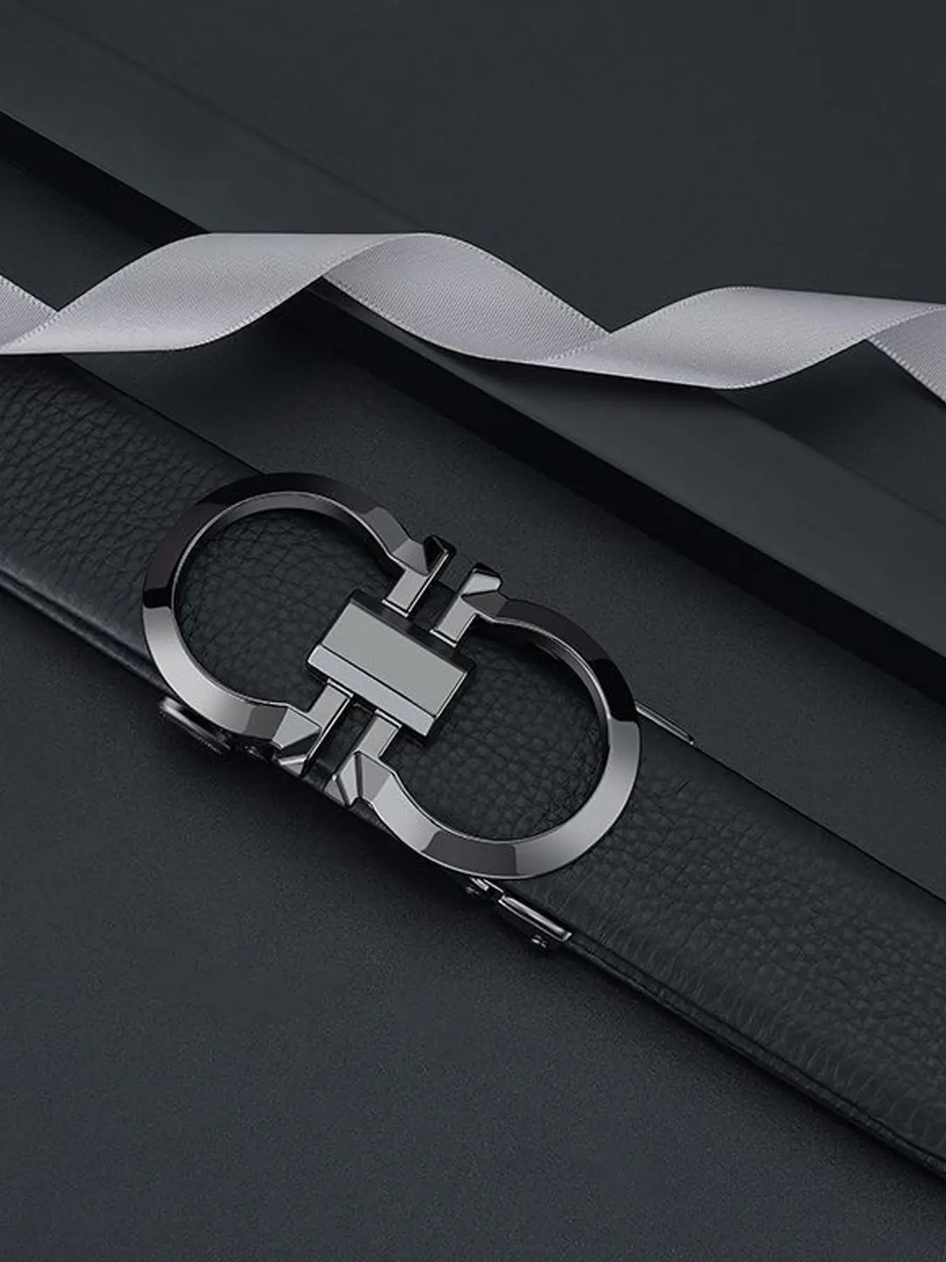 Men's Quality Leather Belt, Automatic Buckle Waistband, Easy Adjustment, Durable Alloy Pants Strap, Universal Fit, Casual Style, Plain Pattern, All Seasons, Adjustable Belts, Stylish Belts
