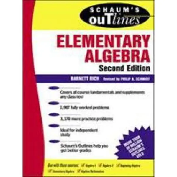 USED Book - Schaum's Outline of Elementary Algebra by Barnett Rich (Paperback) - english
