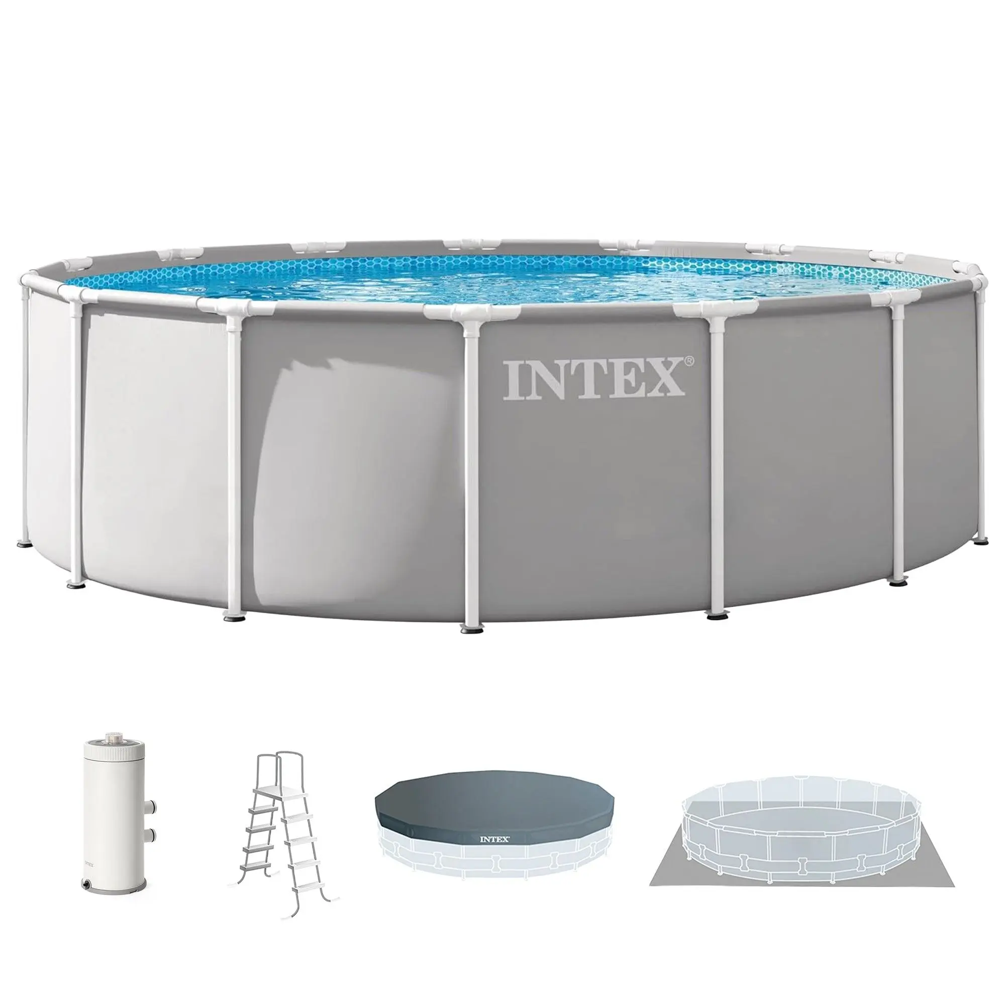 INTEX Prism Frame 15ft x 48in Premium Above Ground Pool Set with Filter Pump INTEX Prism Frame 15ft x 48in Premium Above Ground Pool Set with Filter Pump