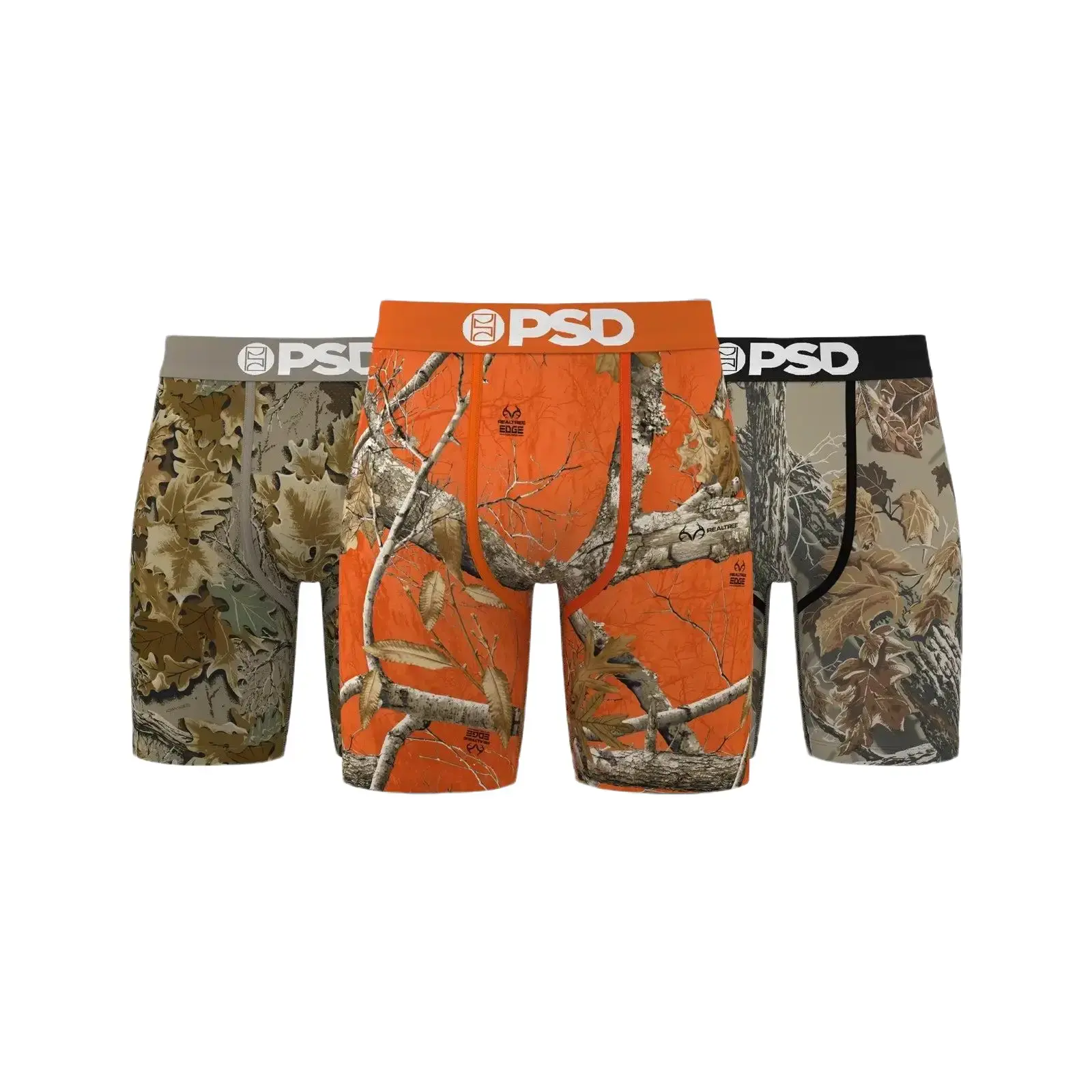 PSD Mens Realtree Boxer Brief 3 Pack - Standard Length 7 Inch Inseam, Soft and Breathable Poly Blend Fabric PSD Mens Realtree Boxer Brief 3 Pack - Standard Length 7 Inch Inseam, Soft and Breathable Poly Blend Fabric