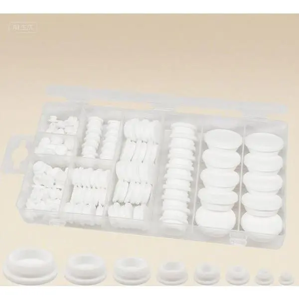 8 Sizes White Silicone Hole Plugs for Furniture, 125PCS Snap Locking Rubber Plugs, Round Hole Covers 1" to 1/5", Durable Reusable Plugs for DIY Projects, Multi-Purpose Sealing Caps snatch strap professional hardwood metal  molds wall hook