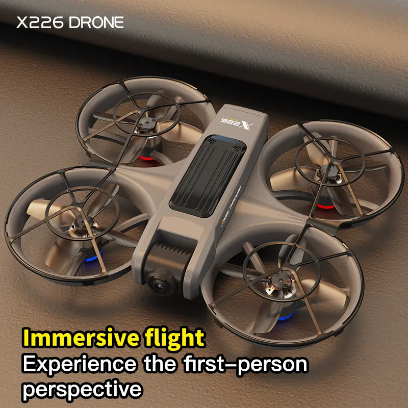 X226 RC Drone with 50X Zoom Dual Camera, Optical Flow Hover, Brushless Motor, VR Real-Time Viewing, Gesture Control, Trajectory Flight, Headless Mode, 360° Roll, 1-Key Takeoff/Landing, APP Control & LED Night Light, Ideal for Beginners & Novice
