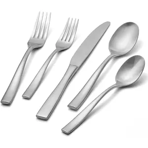 30- Silverware Set for 6, Matte Stainless Steel Flatware Set with Forks, , Spoons, Dishwasher Safe, Rust Resistant Cutlery for  & Wedding