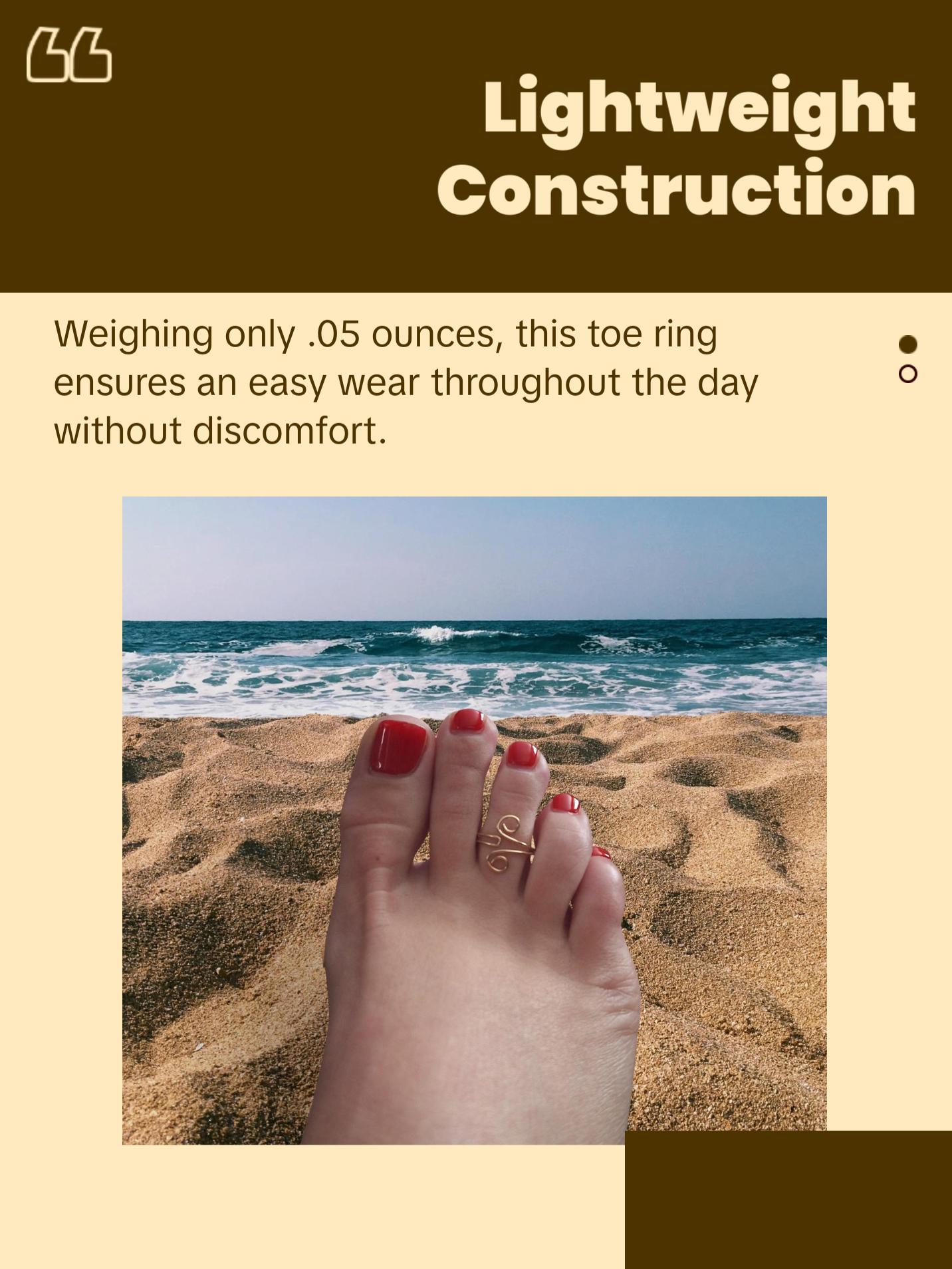 Toe Ring - 14 k Gold Filled or Sterling Silver - Adjustable