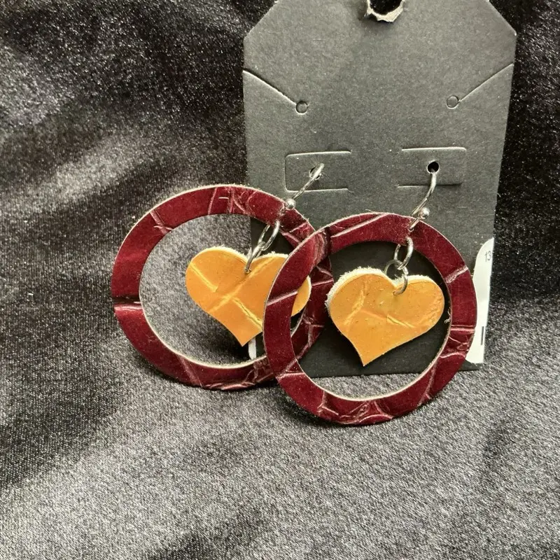 Female Fashion Earrings - Hand-Cut Full Grain or Top Grain Leather Earrings with Hypoallergenic, Nickel-Free Findings, Minimalist Design, Classic Style