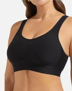 SHAPERMINT Bras for Women Wire Free Compression Bra Stretchable Medium Black