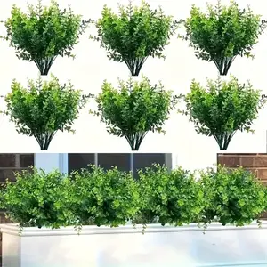 10-Piece UV-Resistant Artificial Greenery Set, Artificial Faux Plants, Lifelike Eucalyptus & Ivy for Indoor Outdoor Decor, Durable Plastic Plant Arrangement, Artificial Plants