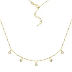 Radiance by Absolute™ 2.2ctw Simulated Diamond Dangle Station Necklace