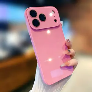 Luxury crystal texture mobile Gummy-colored phone case  with Built-in Lens Protector | fingerprint-proof  suitable for iPhone17/16/15/14/13promax series Shockproof Soft Edge + Hard Back | Anti-Scratch Camera Guard, Slim & Drop Protection