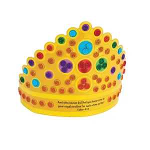 22 1/2" Purim Queen Esther Mosaic Crown Craft Kit - Makes 12