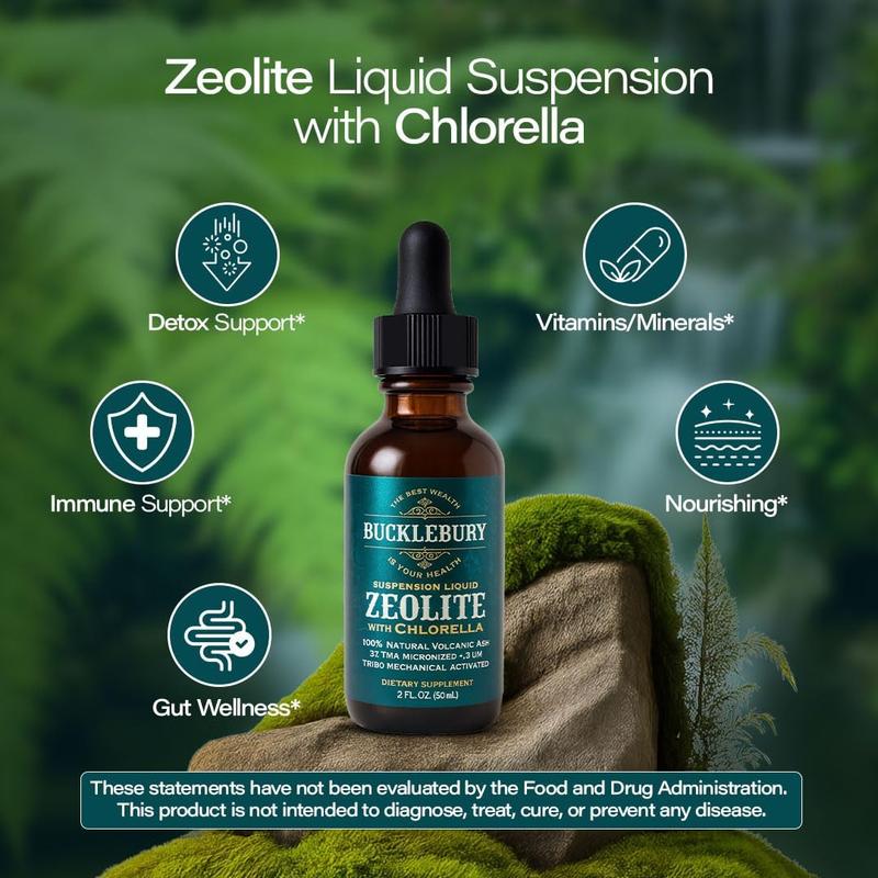 Bucklebury Zeolite Suspension Liquid with Chlorella 2 FL. Oz. (60 mL)