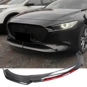 For 19-24 Mazda 3 Hatchback Carbon fiber Style front Bumper Lip Spoiler Splitter
