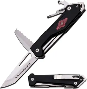 Busted Knuckle Garage 5-in-1 Multi Tool Knife Tanto Blade, Screwdriver, Saw, Bottle Opener, Pocket Clip