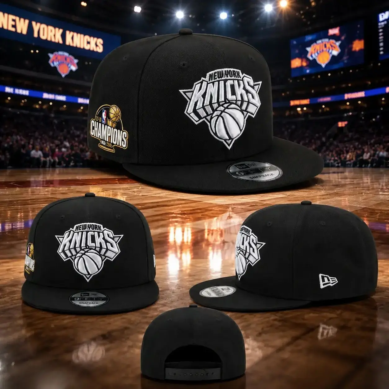 New York Knicks 2026 Champions Sidepatch Black & White 9FIFTY Snapback