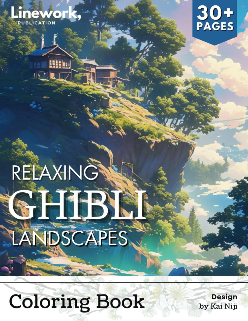 Relaxing Ghibli Landscapes Coloring Book: Indulge in Over 30 Serene Coloring Pages for Adult Inspired by Ghibli Style and Awaken Your