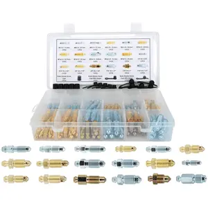 90 PCS 18 Types Brake Caliper & Wheel Cylinder Bleeder Screw Assortment with 15pcs Dust Caps, Standard SAE & Metric Bleeding Screws Bleed Kit Replace 30300