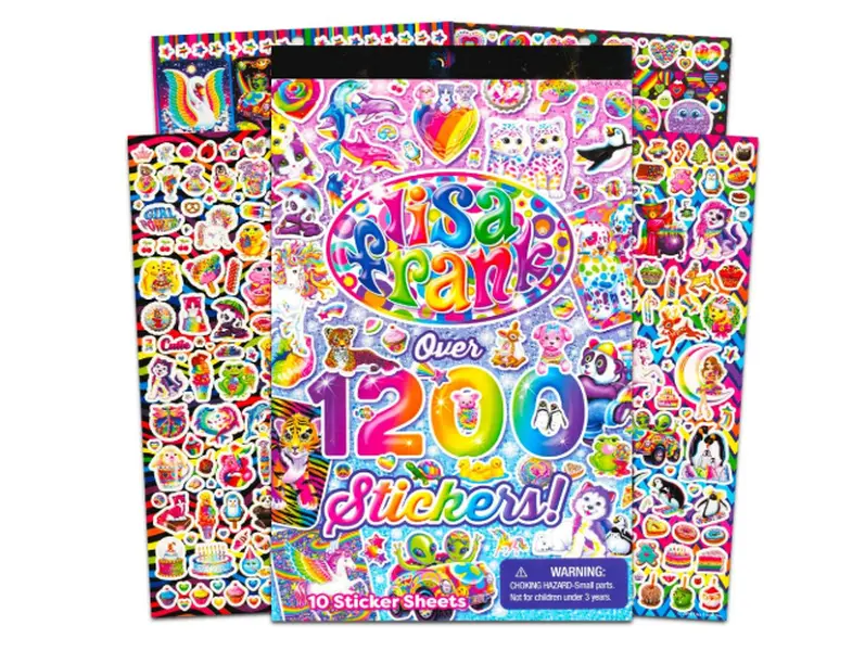 Lisa Frank Collectible Die-Cut Sticker Book with DIY Sticker Paper, 10-Page Crafting Kit, 1200 Decorative Vinyl Decals, Basic Adhesive Supplies for Scrapbooking Embellishment & Creative Play (Toys & Hobbies, DIY, Scrapbooking & Stamping)