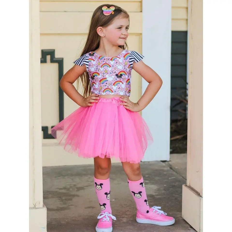 Pink Tutu Skirt for Girls – 3-Layer Tulle Ballet, Dance, and Dress-Up Costume Skirt