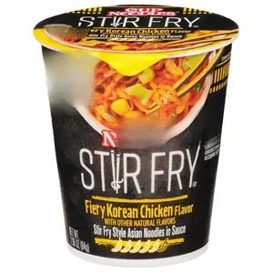 Nissin Cup Noodles Stir Fry Noodles in Sauce, Fiery Chicken, 2.96 Ounce (Pack of 6)