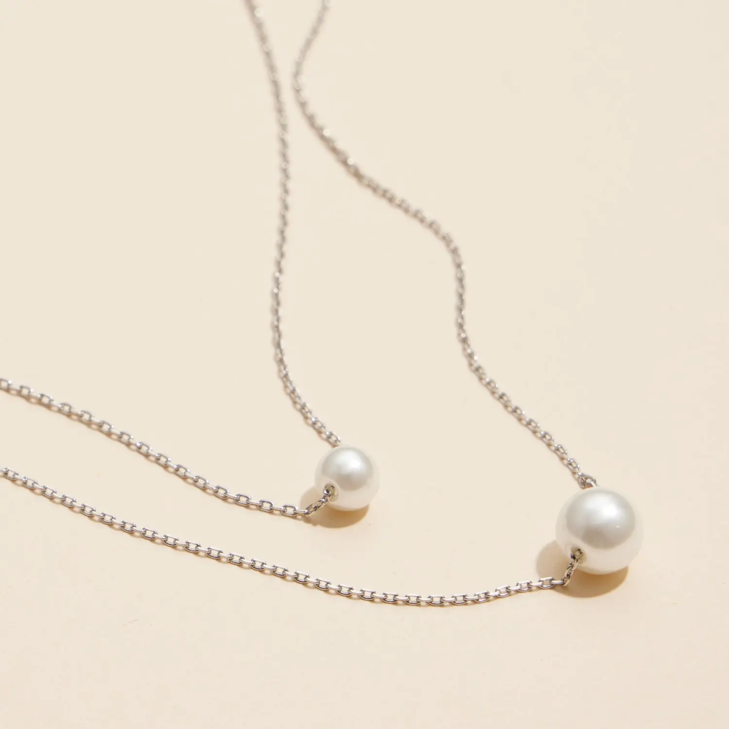 18K Double Pearl Layered Necklace