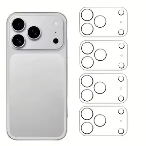 HD Clear Lens Protector Set for iPhone 17 & iPhone 17 Pro - 4-Pack with Camera Ring Protection, Scratch-Resistant Film, Smartphone Lens Guard, Minimalist Design, Transparent Screen Protector