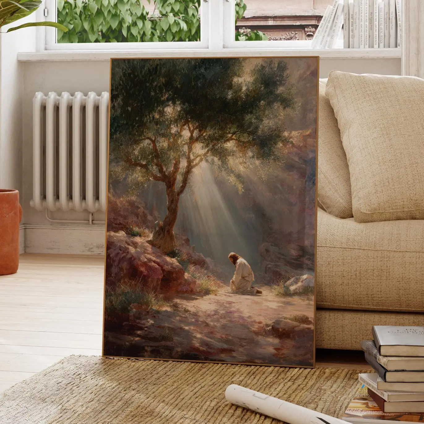 [Unframed] Garden of Gethsemane Jesus Painting Print | Jesus Praying | Christian Wall Art