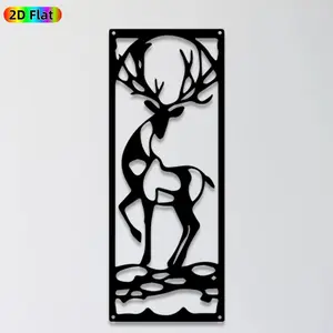 1pc Deer Metal Wall Art, Graceful Deer Statue Mural, Ideal Gift for Christmas, New Year, Wildlife Decor Enthusiasts, Weather-Resistant Metal Wall Decor Wall Sculptures, Perfect for Living Room Wall & Garden Fence, Charming Indoor Outdoor Decor