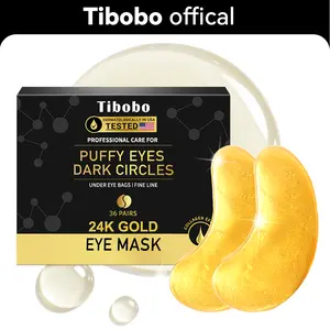[Tibobo Official] 24K Gold & Peptide Hydrogel Eye Patches (36 Pairs) | Depuff, Brighten & Refresh Tired Eyes.