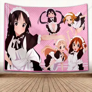 60in x 40in  home decor banner Anime Cute Poster Tapestry Japan Kawaii New K-ON! Wall Hanging Cloth Flags Dorm Party Decorative Cartoon Background Cloth Banner funny hanging poster fan bedroom living room gift