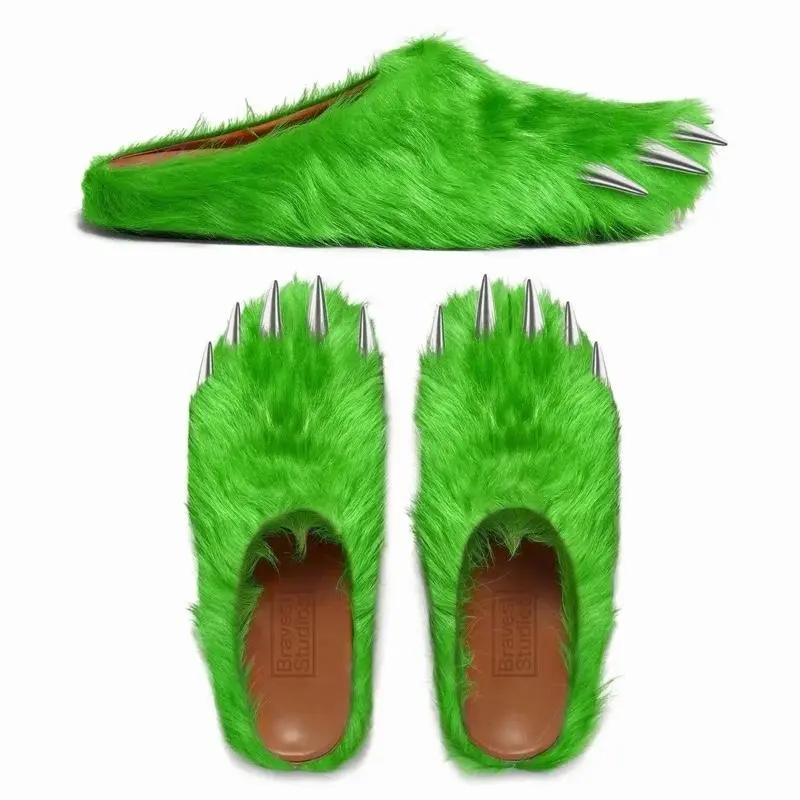 Men's Slime Bear Clawed Toe Open Back Mules - Casual Wear Walking Shoes for Outings, Comfortable Footwear