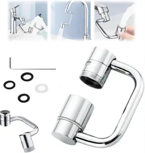 1080° Swivel Faucet-Extender Sink-Aerator - 2 Mode Splaash Water Filter Extension, Kitchen Bathroom 360° Rotatable Spray Attachment, Multifunctional Universal Robotic Arm - Wash Hand/Hair/Face