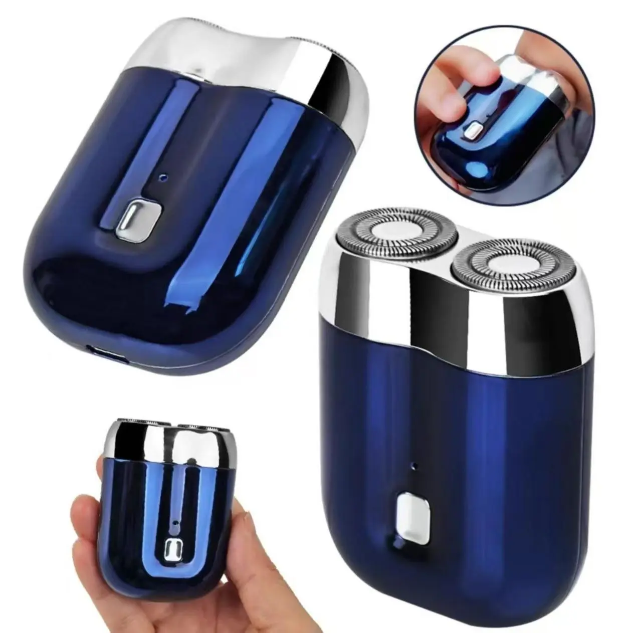 Smart Mini Electric Razor R19, Magnetic Dual Blade Men's Shaver, Compact USB Rechargeable Travel Shaver for Car Office Home Use