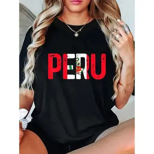 Vintage Pride T shirt Featuring 100 Cotton Peru Peruvian Flag Design for Casual Short Sleeve Wear