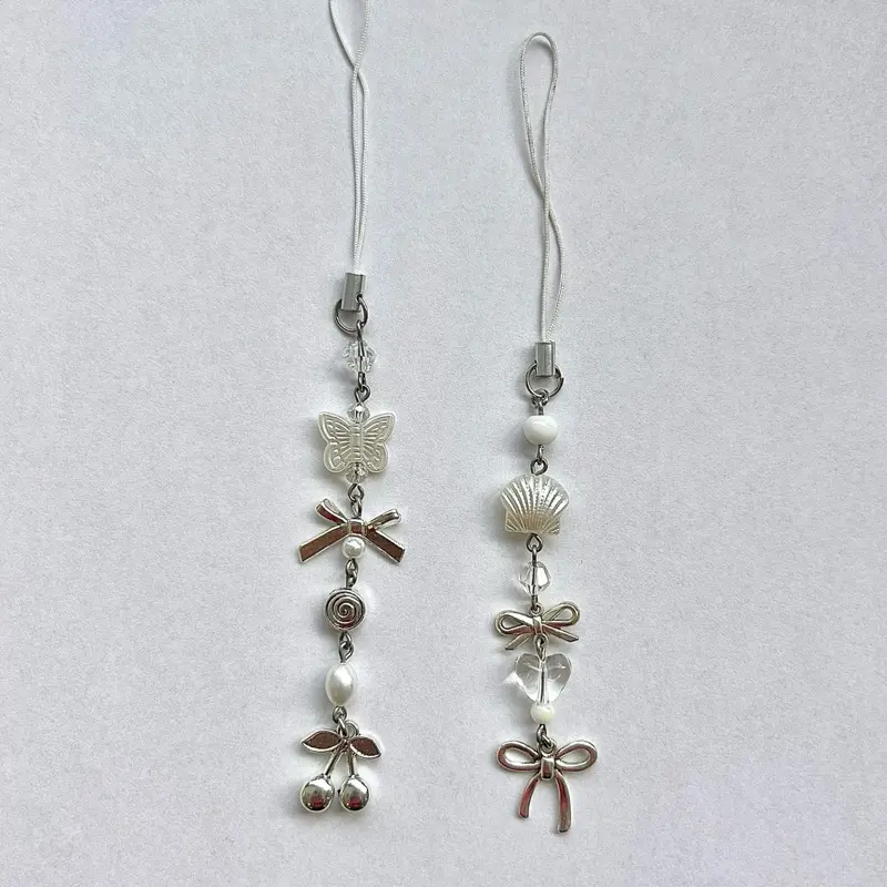 Coquette Phone Charm | Bag accessories, bag pins, keychain, binder charms, gift ideas, phone strap, white bow charm