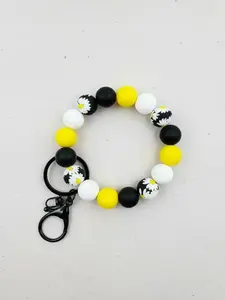 Boho Style Beaded Keychain, Colorblock Beaded Wristlet Keychain, Fashion Accessories for Women & Men, Cute Keychain, Trendy All-match & Exquisite Keychain As Gift