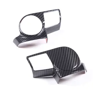 2-Piece ABS Car Steering Wheel Button Trim (Carbon Fiber Pattern/Matte Black) - Fits Toyota Tundra/Sequoia 2007-2013 Models