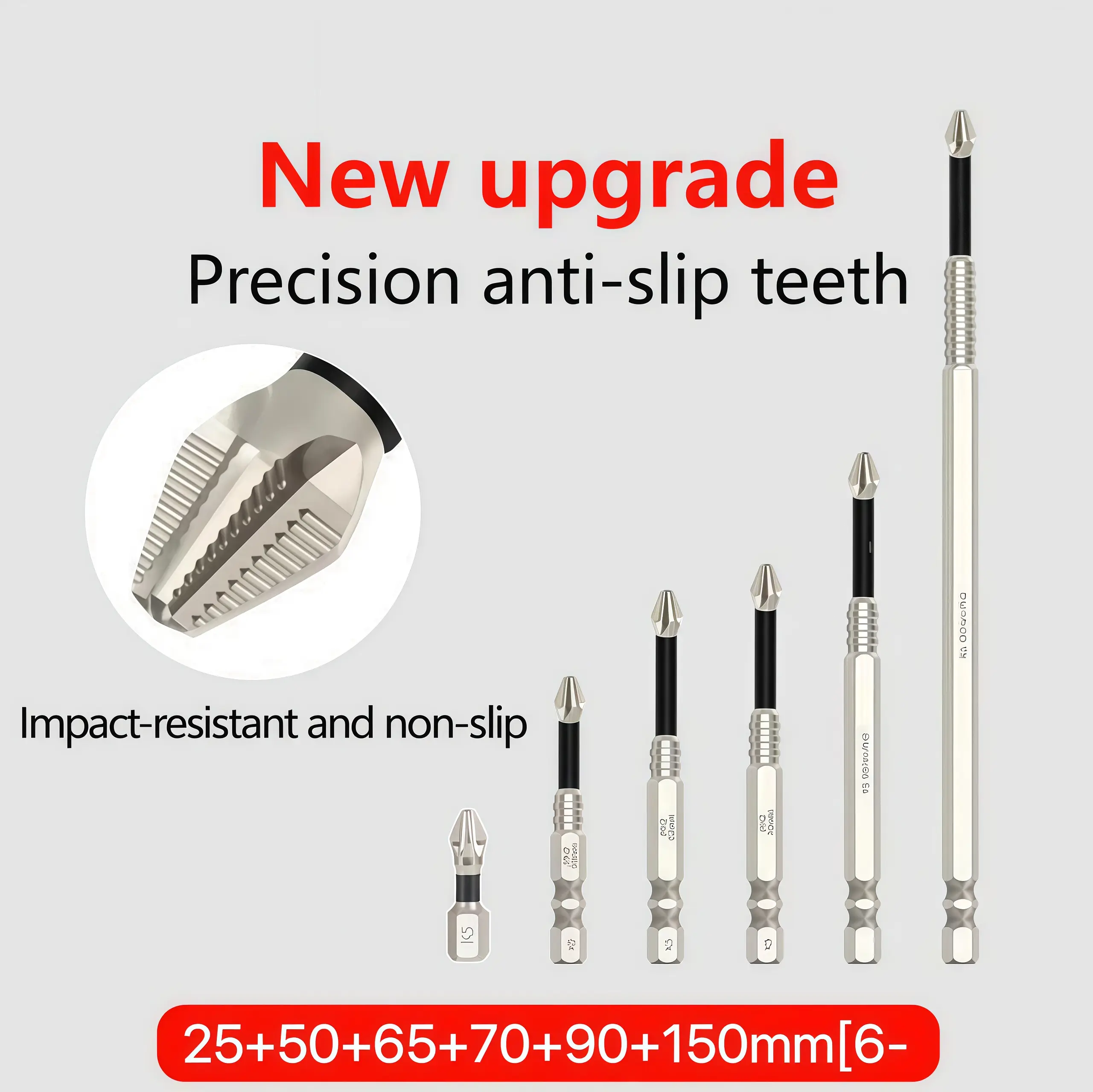 【FathersDayGift】High Magnetic Screwdriver Drill Bits Set, Hexagonal Shank Anti Slip, Electric Screwdriver Set, Suitable For Power And Hand Tools,6-Piece Alloy Steel Anti-Slip Drill Bits,Phillips Screwdriver Bits