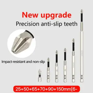 High Magnetic Screwdriver Drill Bits Set, Hexagonal Shank Anti Slip, Electric Screwdriver Set, Suitable For Power And Hand Tools,6-Piece Alloy Steel Anti-Slip Drill Bits,Phillips Screwdriver Bits