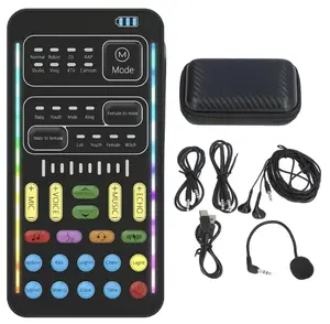 i9 Voice Changer Set Portable HandheldMicrophone Voice Changer Compatible with Apple, Android, PS4/PS5/Xbox/PC
