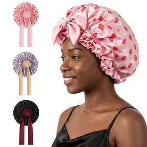 Double Layer Silk Bonnet for Haircare - Soft & Practical Sleeping cap with Elastic Tie Band for Curly & Natural Hair,Bonnets for Sleeping Women,Curly Hair Nightcap, Smooth,for Women's Natural Curly