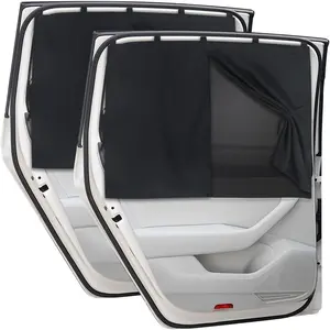 Car Curtains, 2 PCS Magnetic Double-Layer Automatic Sunshade for Side Window Privacy Full Cover/Half Sunshade Options Rear Car Curtains for Baby Protection