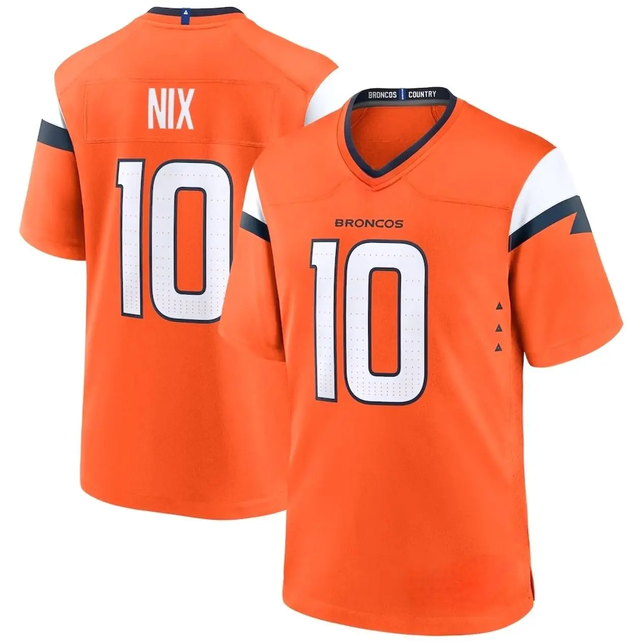 Unisex Football inspired by Denver Nix 10 Home Player Game Jersey - Orange