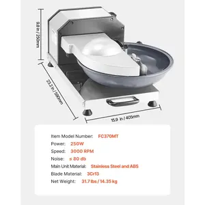 VEVOR Food Processor Vegetable Chopper, 3000RPM Food-Grade Stainless Steel Food Processor Chopper with S-Curve Blade, Multifunctional for Chopping Vegetables, Fruit, Grains, Nuts