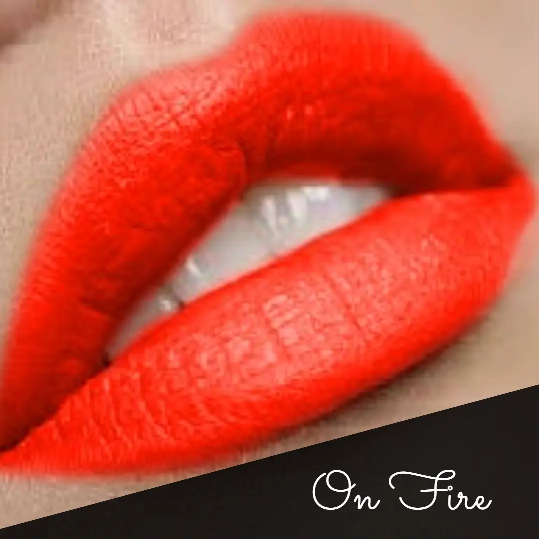By The Clique Premium Long Lasting Matte Liquid Lipstick | Orange Red  | On Fire |  Vegan, Gluten Free, Cruelty Free