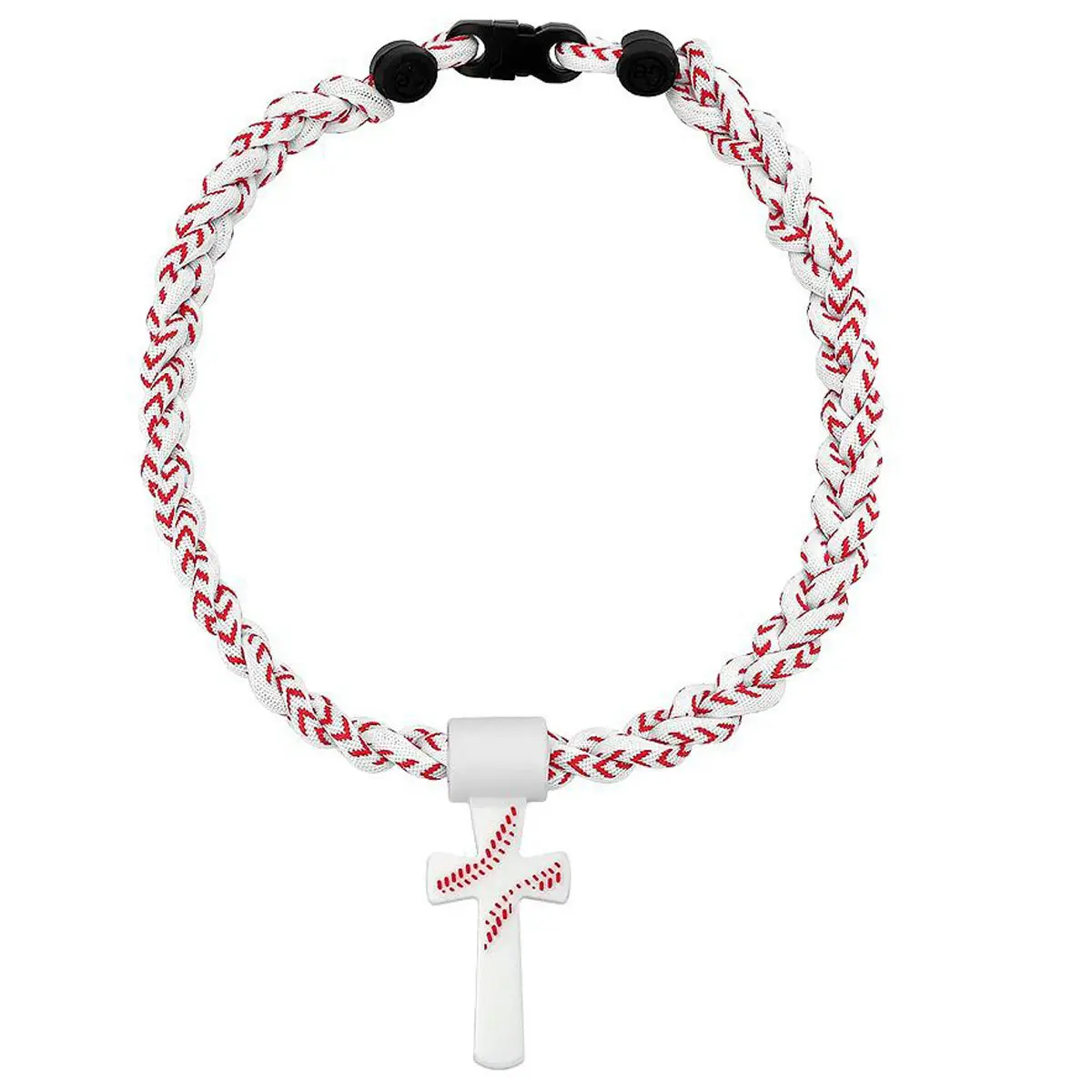 Baseball Cross Necklaces Braided Rope，Cross Pendant Necklace for Men ，Stylish Rope Baseball Necklace