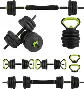 Adjustable Dumbbell Set, 66/88Lbs Free Weight Set with Connector, 4 In1 Dumbbells Set Used As Barbell, Kettlebells, Push Up Stand,Green and Black